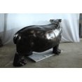 thumbnail image 3 of Nifao Giant Aluminum Hippopotamus Statue with Open Mouth Display – Garden Outdoor Decor Sculpture, 61"L x 32"W x 32"H, 3 of 12