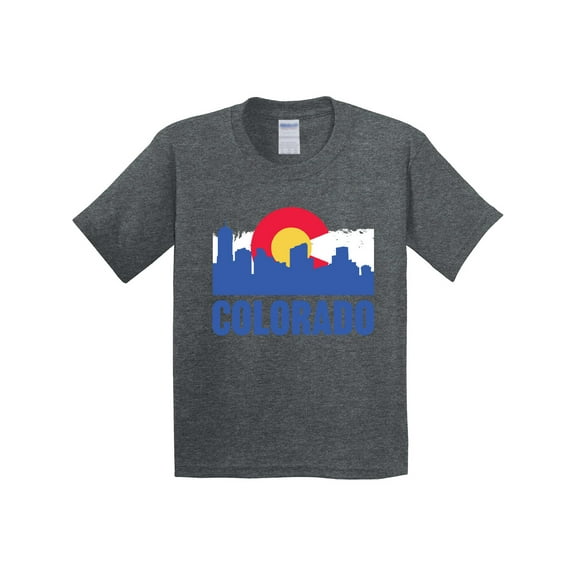 Inktastic Colorado Flag and Skyline Youth T-Shirt