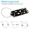 thumbnail image 2 of Square 2Pack PU Leather Daisy Flower Black Cruise Luggage Tag with Privacy Cover and Stainless Steel Ring - Suitable for Travel Handbags Backpacks Luggage Tags, 2 of 6