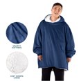 thumbnail image 2 of Bare Home Plush Sherpa Wearable Blanket - Fluffy & Soft - Lightweight - Adult, Dark Blue, 2 of 7