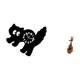 thumbnail image 5 of Reloj de pared con estatua de gato. Figura decorativa de acrílico silencioso (sin ). Ideal para baño, dormitorio, sala de estar, comedor u ofici, 5 of 8