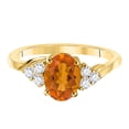 thumbnail image 2 of Mauli Jewels Engagement Rings for Women 1.45 Carat Diamond And Oval Shape Citrine Ring 4 prong 10K Yellow Gold, 2 of 6