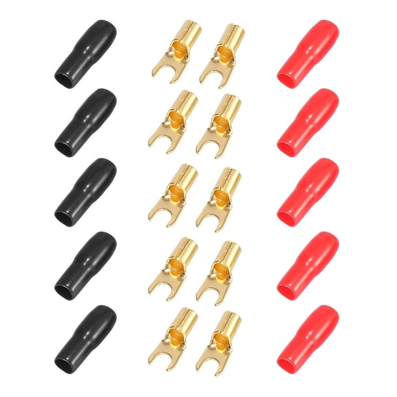 5 Pair Car 8 Gauge Strip Spade Terminal Adapter U Type Terminal for Speaker Wire Cable