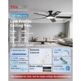 thumbnail image 2 of Ventilador de techo TCL, 132 cm, delgado, luz LED negra, motor DC remoto, 2 of 9