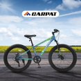 thumbnail image 2 of Elecony 24 pulgadas grasa neumático bicicleta adulto / juvenil completo Shimano 7 velocidades bicicleta de montaña, freno de disco doble, marco de acero de alto carbono, suspensión delantera, 2 of 5