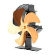 thumbnail image 2 of Ventilador de leña de 5 aspas, circulación de aire ultrasilencioso, calefacción, ahorro de energía, ventilador de chimenea alimentado por calor para pesca en hielo, camping, dorado, 2 of 14