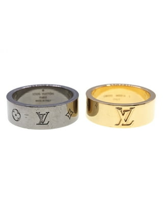 Authenticated Used LOUIS VUITTON Louis Vuitton Signet Ring Monogram Men's  Accessory LV Logo L Size 20 Equivalent GP Gun Metallic M62488