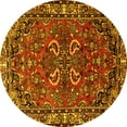 thumbnail image 1 of Ahgly Company Machine Washable Indoor Round Persian Yellow Traditional Area Rugs, 4' Round, 1 of 4