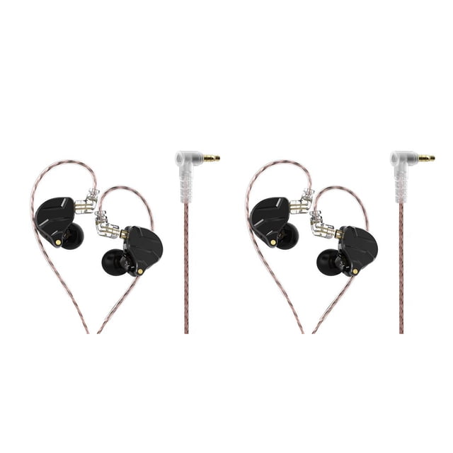 Sidaley Auriculares para teléfono con cable de 3,5mm, auriculares universales para juegos con cancelación de ruido, Cable largo, Cable desmontable, negro normal 2piezas
