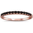 thumbnail image 2 of Half Eternity Band Round Ring Rose Tone Black CZ 925 Sterling Silver Size 5, 2 of 2