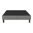 thumbnail image 4 of Base de cama matrimonial estilo moderno Condesa con estructura de metal y madera tapizada en tela gris, 4 of 7