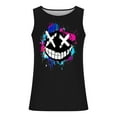 thumbnail image 4 of Dagegui Mens 3D Printed Tank Tops Funny Face Tooth Graphic Tees Plus Size Sleeveless Crewneck Shirts Casual Loose Party T-Shirts Black 4XL, 4 of 5