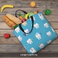 thumbnail image 6 of Naloa Cute Healthy Teeth Tote Bag for Women, Foldable Tote Bag With Zipper, Large Shoulder Bag, Top Handle Handbag for Travel, Work, Shopping, 6 of 9