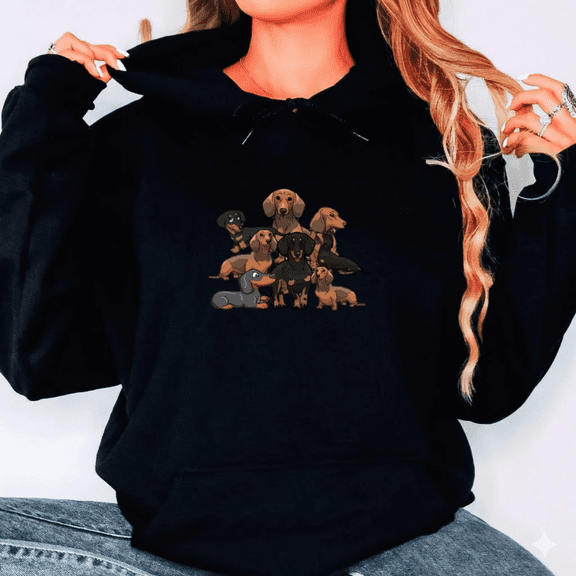 Dachshund Lover Life Funny Holiday Pet Message Cute Wiener Dog Hoodie Shirt, up to size 5XL