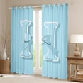 thumbnail image 2 of Erosebridal Monogrammed H Curtains for Living Room, Initial Letter 30%-50% Blackout Curtains Set of 2 (42x63), Blue Bow Curtains and Drapes (42x63), Window Curtains Bedroom Decor, 2 of 6