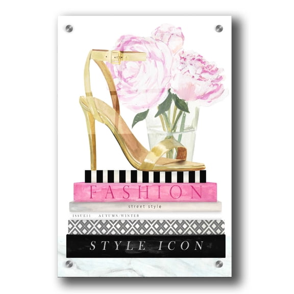 Epic Art 'Get Glam I' by Victoria Borges, Acrylic Glass Wall Art, 24"x36"