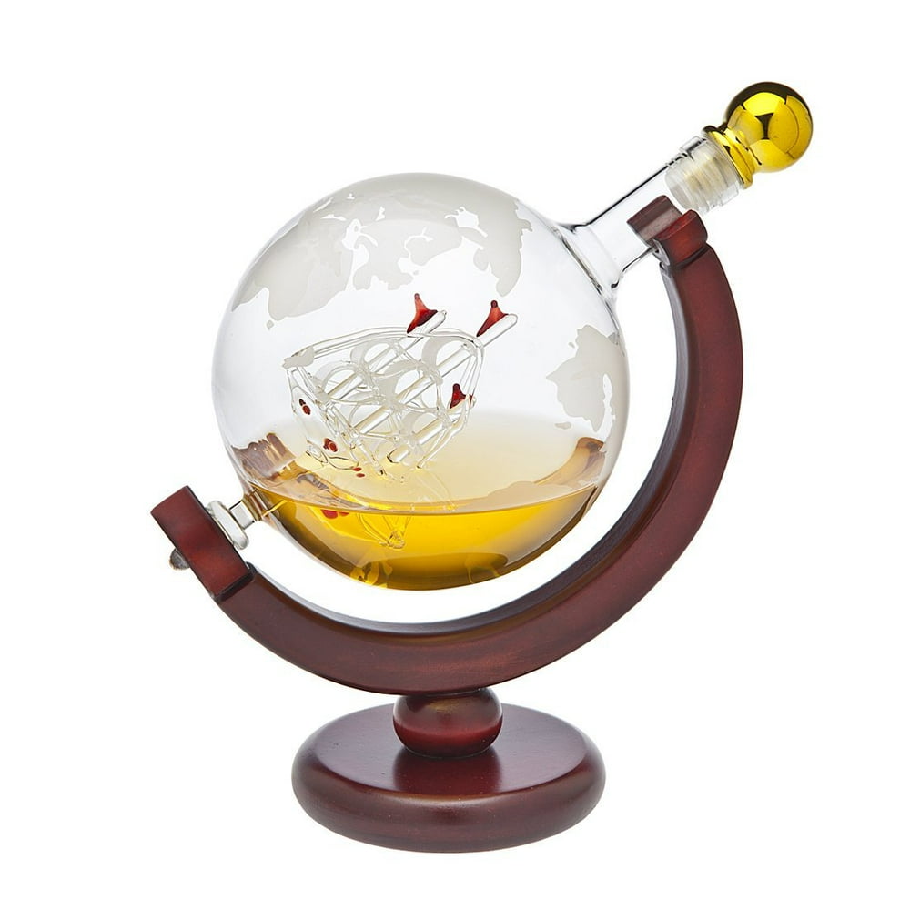 Whiskey Decanter Globe for Liquor, Scotch, Bourbon, Vodka or Wine