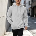 thumbnail image 6 of Fleece Hoodie Mens Plain Long Sleeve Hooded Sweatshirt Casual Basic Essential Drawstring Pullover Hoodie With Pocket Light Gray S, 6 of 6