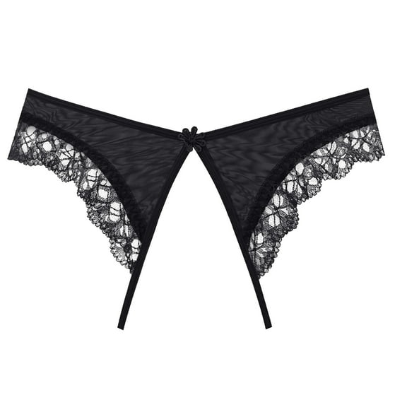 Bigersell Ladies Panties Clearance Plus Size Panties Tangas Panty Style P-593 Spandex Thong Panties Ladies Thong Underwear Briefs High Waist Women's Panties Black One Size