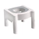 thumbnail image 4 of Taburete de inodoro en cuclillas para personas mayores, silla móvil para baño, panel liso con Techo blando de PU blanco, 4 of 9