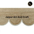 thumbnail image 4 of Jaipur Art And Craft Scalloped Beige White Border Rectangle Handmade Jute Area Rug (2x3 Sq ft), 4 of 7