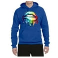 thumbnail image 2 of Wild Bobby, Colorful Neon Rainbow Biting Lips Pop Culture Unisex Graphic Hoodie Sweatshirt, Royal, Medium, 2 of 3