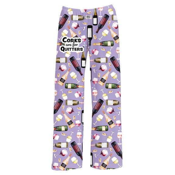 Collections Etc Corks are for Quitters Hilarious Wine Drawstring Lounge Pants