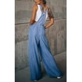 thumbnail image 2 of Women's Loose Adjustable Strap Wide Leg Denim Bib Overall Jeans Pants, 2 of 11