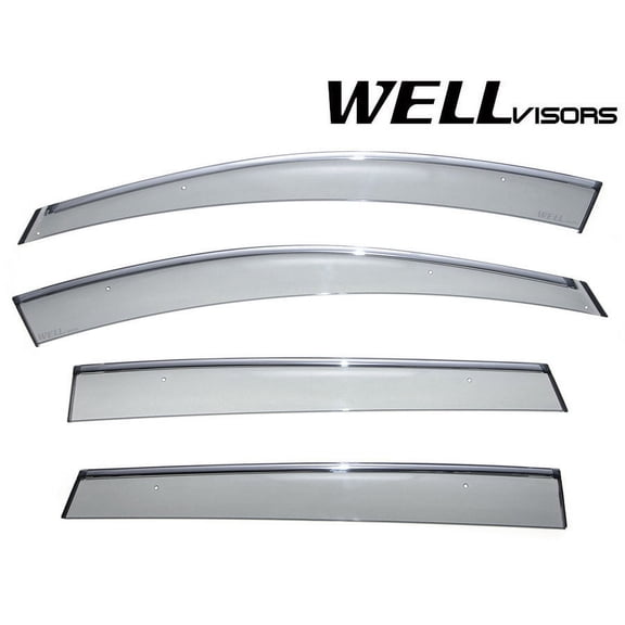 Wellvisors Side Window Visors Deflectors Rain Guards With Chrome Trim for 2013-2018 Toyota RAV4 3-847TY014