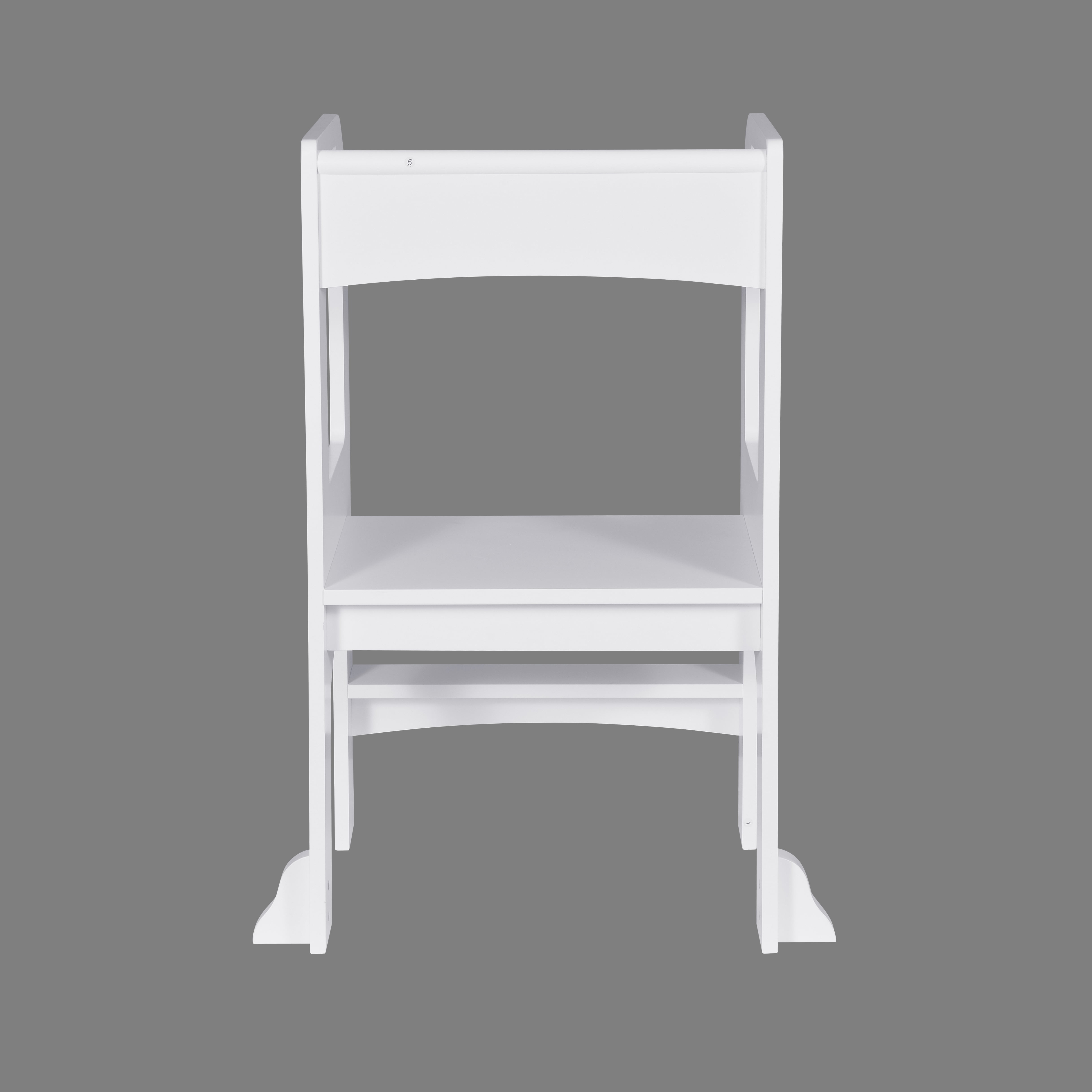 White Toddler Learning Standing Tower, MDF Kids Kitchen Helper Step Stool, Supports Up to 50 LBS for Kitchen Counter & Bathroom Daily Use