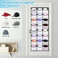 thumbnail image 3 of Hat Rack Hat Organizer For Baseball Caps 24 Mesh Pockets Over The Door Hat Rack Ball Cap Organizer With Over Door Hooks Hanging Cap Holder Organizer Hanger For Hats Storage,Grey, 3 of 7
