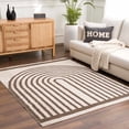 thumbnail image 2 of BoutiqueRugs Yasuo Contemporary Area Rug - Machine Washable - Peach, Dark Brown - 5'3" x 7', 2 of 9