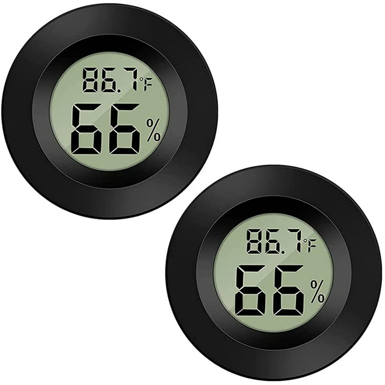 2 Pack Hygrometer Thermometer Mini Digital LCD Monitor Indoor/Outdoor  Humidity Meter Gauge Temperature for Humidifiers Dehumidifiers Greenhouse