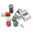 thumbnail image 2 of 100 tarjetas de fichas de póquer con estuche de transporte portátil para Texas Holdem Black Jack, 2 of 5