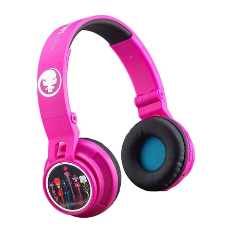 Trolls World Tour Wireless Bluetooth Kids Headphones with Microphone, Volume Limiting
