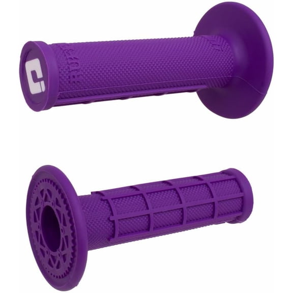 Ruffian Half Waffle MX Motorcycle Dirtbike E-Bike Medium Compound Rubber Grips Purple for Throttle Made in The