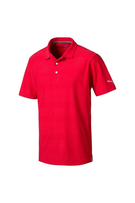 NEW Mens 2018 Puma Golf Pounce Aston Polo Short Sleeve Shirt High Risk Red Large