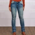 thumbnail image 5 of Womens Jeans Straight Leg Bootcut Stretchy Curvy Skinny Curvy Comfortable Casual Lightweight Jeans Blue XL, 5 of 5