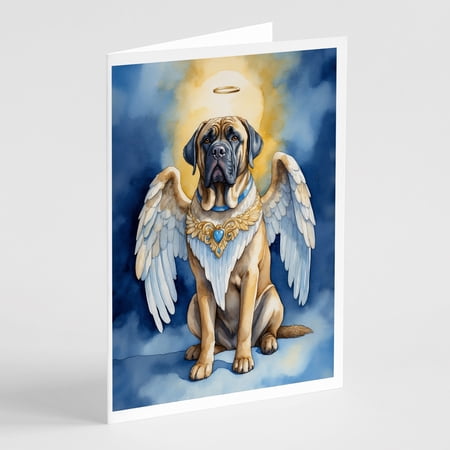 Mastiff My Angel Greeting Cards Pack of 8 7 in x 5 in