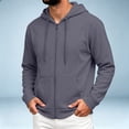 thumbnail image 7 of Zip Up Hoodie Men Long Sleeve Lightweight Solid Color Plain Hooded Sweatshirts Casual Fall Spring Track Jackets, 7 of 7
