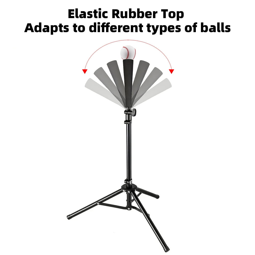 Baseball Baseball Hitting Triangle Tee With Elastic Rubber Top Adjustable Height 70-118cm Stable Triangle Base Portable For Kids & Adults