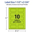 thumbnail image 6 of Avery Printable Rectangle Labels, Bright Green, 1.5" x 2.75", 400ct, 6 of 11