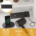 thumbnail image 2 of Makeup Vanity and Stool – White Vanity Desk with 3-Color LED Lights, Charging Station & Display Cabinet, 2 of 5