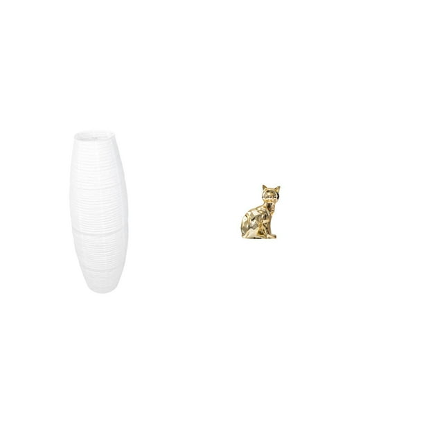 Cubierta de lámpara de pie,Lámpara de pie decorativa con pantalla de papel de arroz,Lámpara de pie clásica con pantalla y accesorios de iluminación,Figura de escritorio,Estatua de gato en