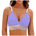 thumbnail image 1 of Traje de Baño de Color Sólido de las Mujeres, Impreso Conservador Plisado una Pieza con Cuello en V para la Playa Y la Piscina, Conjunto de Trajes de Baño de Verano Sexy, 1 of 2