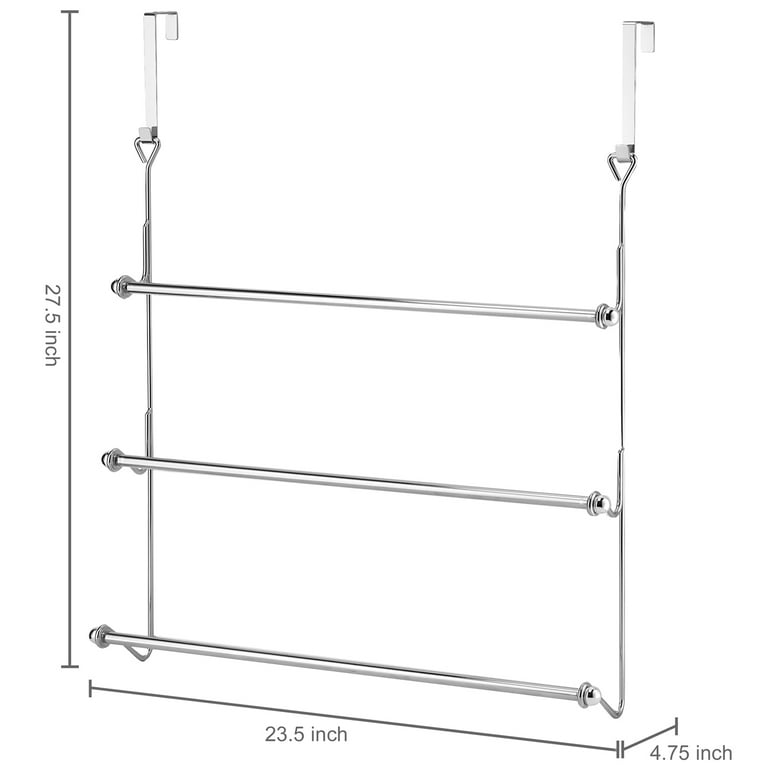 Mygift 24 Inch Over The Door Width Chrome Plated Finish Towel Rack Com Chrome Plated Finish Towel Rack, Over Door Coat Rack Argos