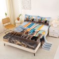 thumbnail image 2 of Homewish Cartoon Pet Dog Bed Sheets,Ocean Beach Full Size Sheets,Vintage Surfboard Decor,4-Piece,1 Flat Sheet, 1 Fitted Sheet and 2 Pillowcases, 2 of 6