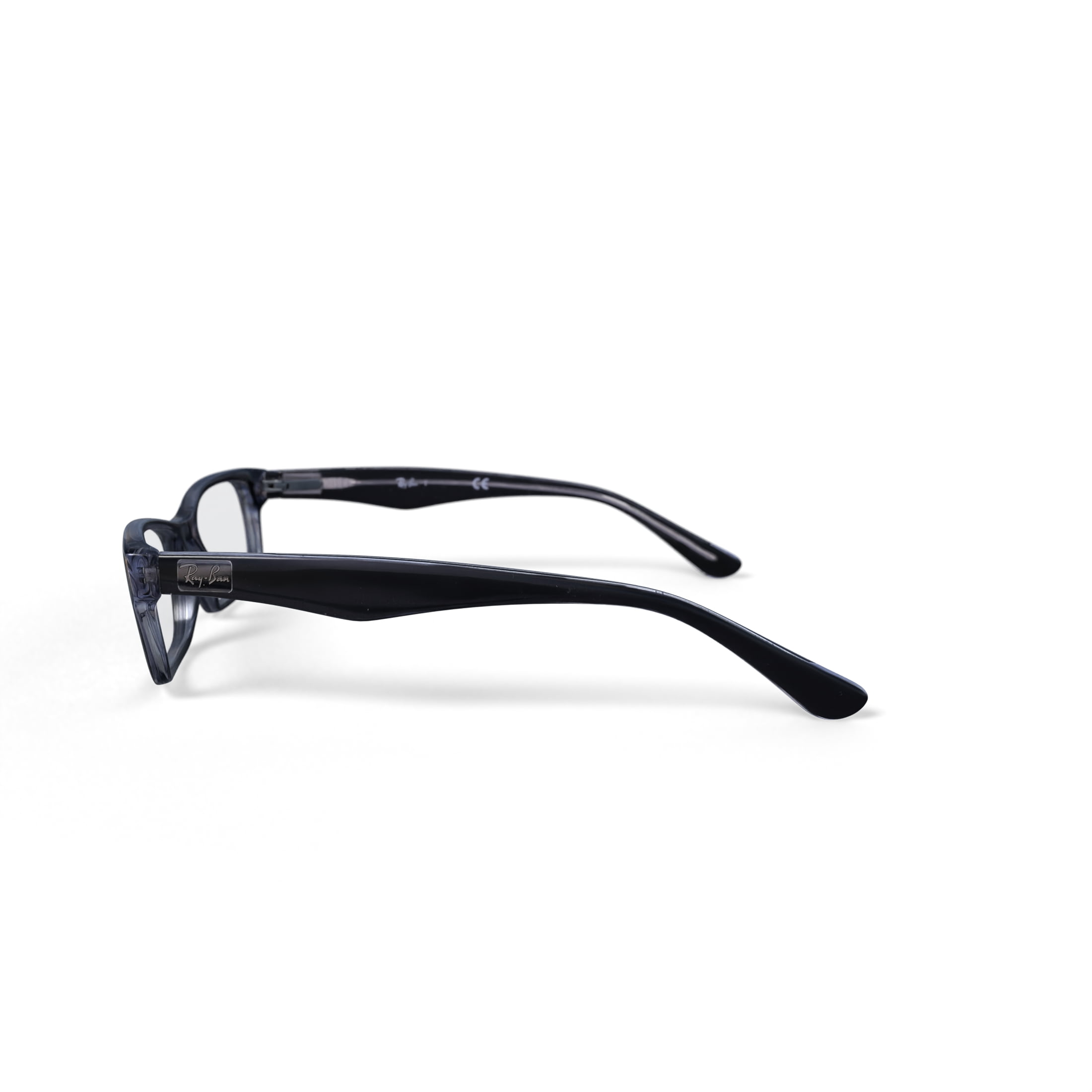 Ray-Ban RB5206 Optics Glasses, Prescription Eyeglasses with Case, Demo Lens/Black On Transparent, Size 52