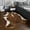 Black, variant on Dwelke Faux Cowhide Rug Cow Print Retro Area Rug for a Western Boho Living Room Bedroom Decor 4.6' × 5.2' Brown