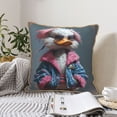 thumbnail image 4 of KLL Lady Duck Decorative Throw Pillow Covers Velvet Soft for Couch Sofa Bedroom Living Room Outdoor (No pillow core)- 18"x18", 4 of 5